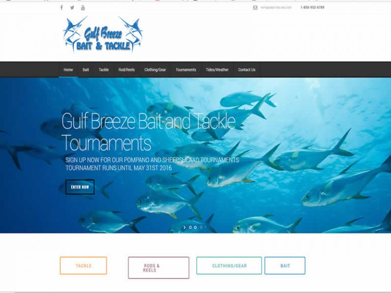 Gulf Breeze Bait and Tackle Ditibit site Design / SEO Pensacola